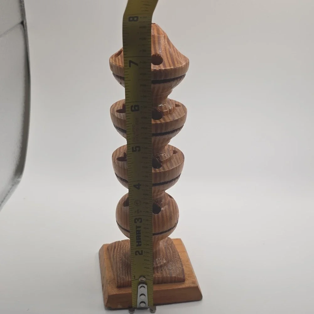 Handmade Wooden Decorative Accent Sculpture with‎ Multiple Holes